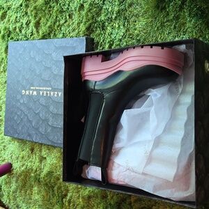 Black and pink boots